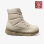 Дамски бежови боти с връзки и цип и топъл каракул модел: b1103-2 beige, снимка 1