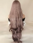 Сиво-лилава къдрава перука с бретон , снимка 5