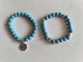 Гривни тюркоаз с морска висулка, снимка 3