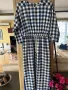 Рокля каре синьо, бяло и черно, снимка 1