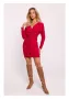 Рипсена мини рокля в червен цвят M819 MOE, снимка 1