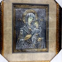Икона голяма с обков , Б модел, Пресвета Богородица майка с младенеца., снимка 2 - Икони - 35038101
