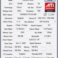 Видео карта ATi Radeon Gigabyte R9550 256MB DDR 128bit AGP, снимка 9 - Видеокарти - 39729002