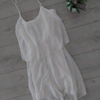 Нова бяла рокля шифон с презрамки, снимка 1 - Рокли - 40343539