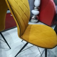 Жълти трапезни столове - 2броя, снимка 3 - Столове - 39184135