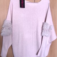 бутик Vision - НАМАЛЕН - Нов розов пуловер кашмир, снимка 2 - Блузи с дълъг ръкав и пуловери - 37751508