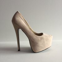 Нови обувки велур, снимка 1 - Дамски обувки на ток - 31439144