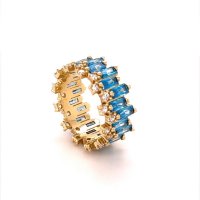 Златен дамски пръстен 7,97гр. размер:60 14кр. проба:585 модел:16397-5, снимка 3 - Пръстени - 40770128