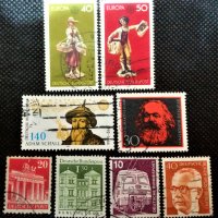 Германия, 1948-1992 г. - лот от 8 пощенски марки, 1*9, снимка 1 - Филателия - 31227983