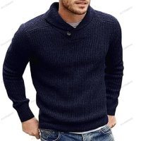 Елегантен мъжки пуловер с дълъг ръкав, 5цвята - 023, снимка 3 - Пуловери - 42553384
