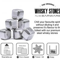 Whiskеy Stones Ледени Метални Кубчета Уиски Ракия Джин Водка Вино Corona Бира Коктейли Сок Чай Фреш, снимка 2 - Сервизи - 37401395