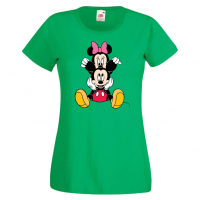 Дамска тениска Mickey & Minnie 3 Мини Маус,Микки Маус.Подарък,Изненада,, снимка 3 - Тениски - 36526206