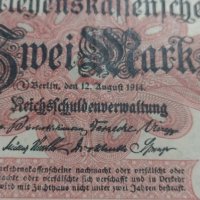 Рядка банкнота 2 марки 1914 година Германия за колекция - 18843, снимка 4 - Нумизматика и бонистика - 31186549