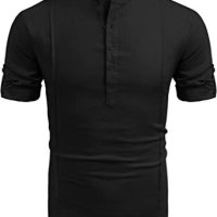 Мъжка ежедневна риза с къс ръкав в стил Henley, 5цвята - 023 - 023, снимка 8 - Ризи - 39222692