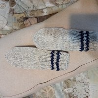 ръчно плетени детски чорапи от вълна, ходило 15 см., снимка 2 - Чорапи - 39884235