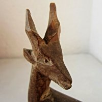 Антилопа 15см Дървена  фигура дърворезба, снимка 3 - Статуетки - 31174883