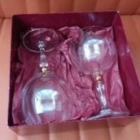 Две кристални чаши Бохемия, комплект в кутия подаръчна , снимка 3 - Чаши - 42079964