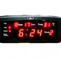 Дигитален LED настолен часовник с аларма и температура, снимка 4 - Друга електроника - 36831005
