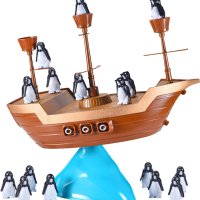 Монтесори играчка за баланс | Игра за балансиране на пиратски кораб за деца, играчка за пиратски кор, снимка 2 - Образователни игри - 44324971