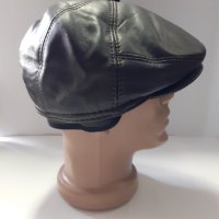 Мъжка кожена шапка каскет,черна-20, снимка 4 - Шапки - 30929470