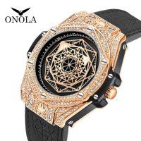 Моден диамантен дамски часовник с марка Onola, снимка 1 - Дамски - 42924155