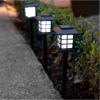 Комплект от 6 броя соларни LED лампи за двор и градина / Височина на соларната LED лампа: 27 см.; Ра, снимка 3 - Лед осветление - 42552035