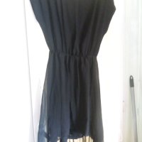 черна лятна рокля, несиметрична, размер 34, снимка 1 - Рокли - 40854669