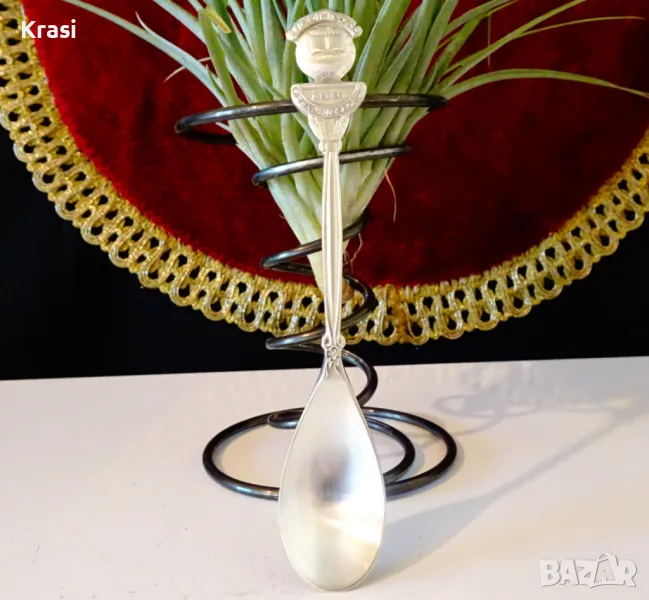 Посребрена холандска лъжица. , снимка 1