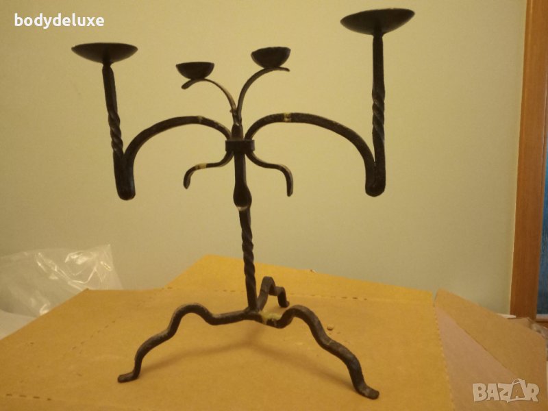 масивен свещник от ковано желязо, снимка 1