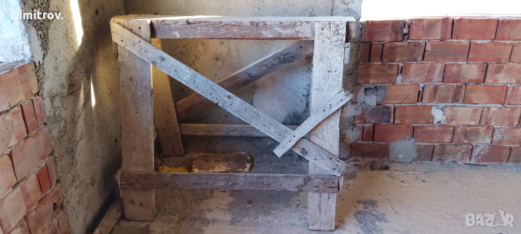 Дървени строителни магарета скеле работни стойки, снимка 1