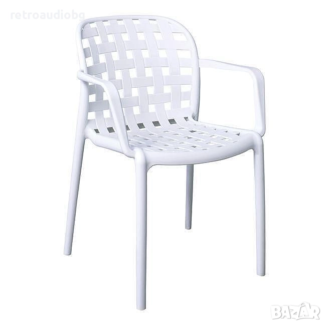  Градински стол Денон в бял цвят, снимка 1