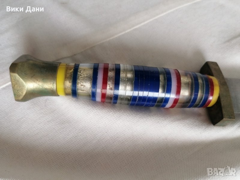 соц ръчно направен уникат нож кама бронз, снимка 1