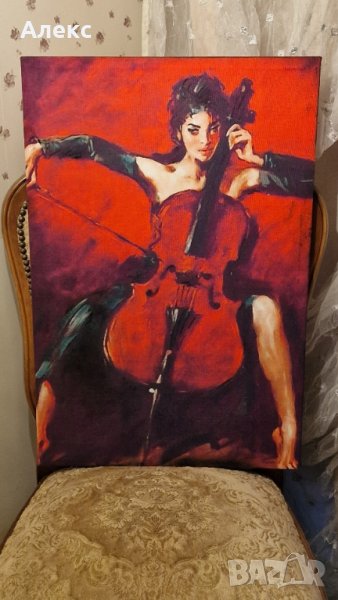 Голям огнен принт на платно, 60см/ 40см"Червена симфония" от Андрю Атрошенко., снимка 1