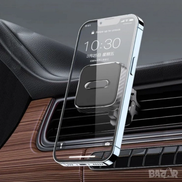 Магнитна поставка за телефон с 4 магнита във форма на квадрат с възможност на въртене на 360 градуса, снимка 1