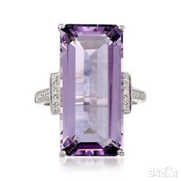 Пръстен с лилав аметист, снимка 1