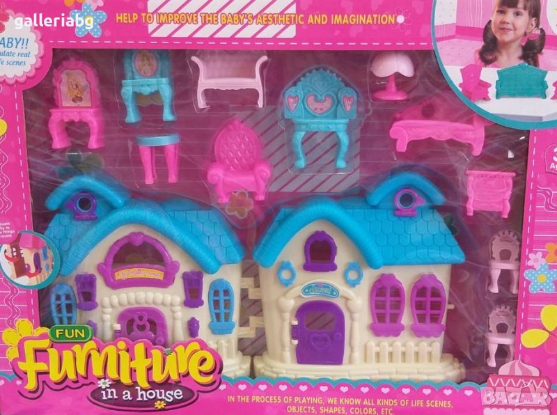 Комплект разтваряща се къща с мебели, снимка 1