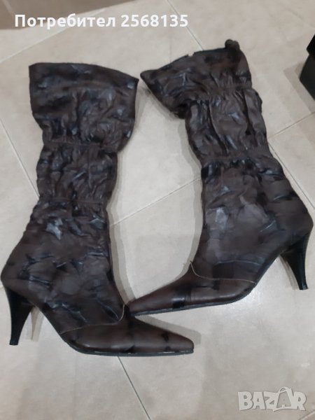 Ботуши ЕСТЕСТВЕНА Кожа с ефекти "Ingiliz Shoes" НОВИ с красив намачкан ефект,№36, снимка 1