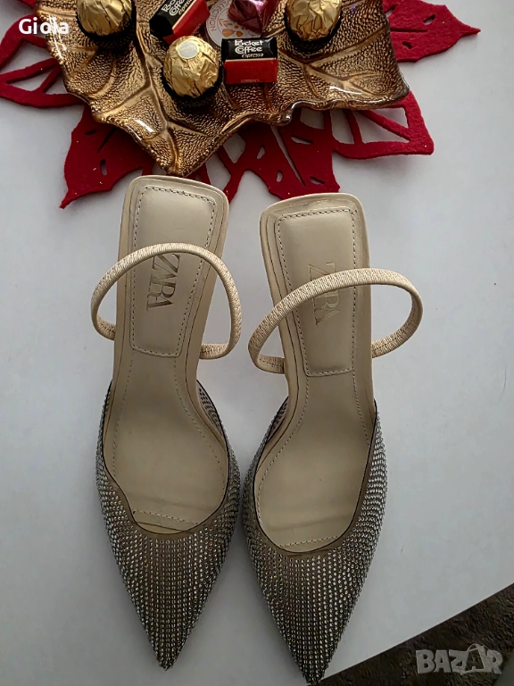 Zara елегантни обувки на средно висок ток , снимка 1