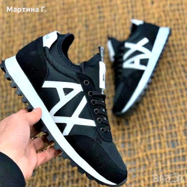Armani Мъжки Черни Маратонки Кецове Спортни Обувки Армани, снимка 1