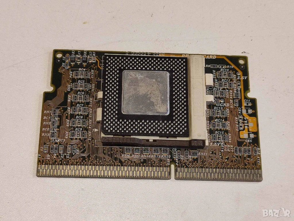 Процесор intel 400Mhz с адаптер платка soket370/slot1, снимка 1