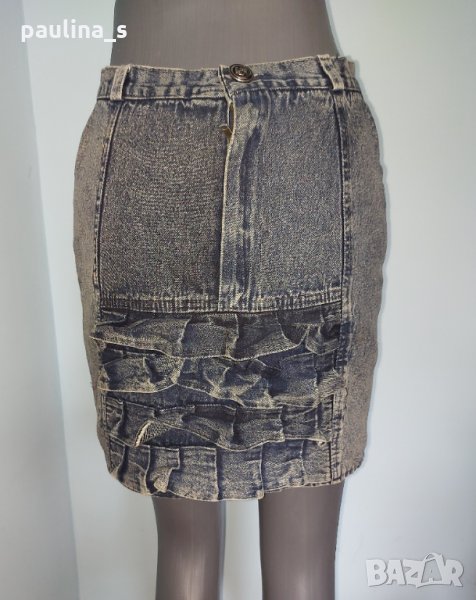 Дънкова пола с къдри, снимка 1