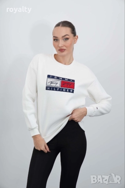 Tommy Hilfiger Памучна Бяла Дамска Блуза , снимка 1