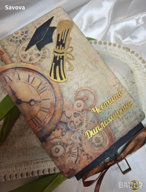 Дървена картичка за пари Честито дипломиране II, снимка 1