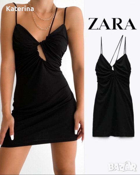 Черна рокля по модел на ZARA / ЗАРА в С, М и Л размер, снимка 1