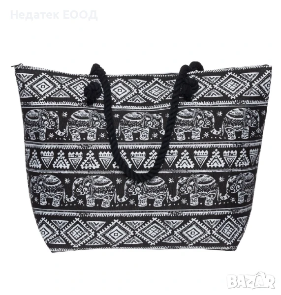 Плажна чанта, Черен, 54x17x37см., снимка 1