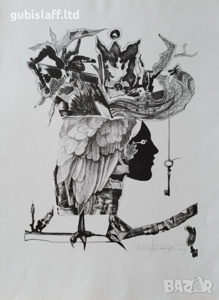 Картина, графика, проф. Б. Филчев, 2009 г., снимка 1