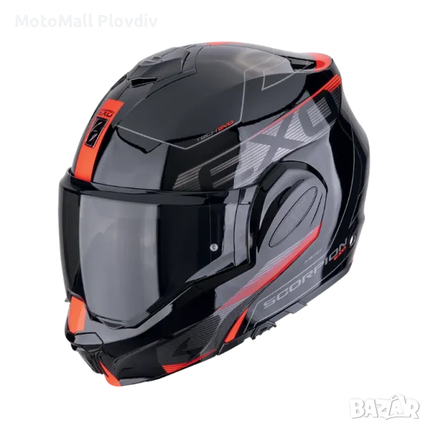 Каска SCORPION EXO-TECH EVO TRAVELLER Black-Red , снимка 1
