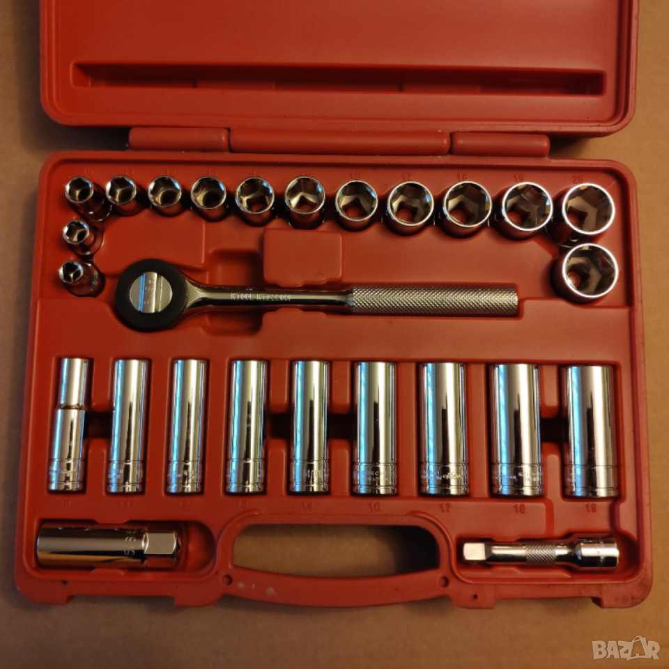K INTERNATIONAL TOOLS 3/8 drive гедоре /гидория 26части къси дълги вложки камъни комплект, снимка 1