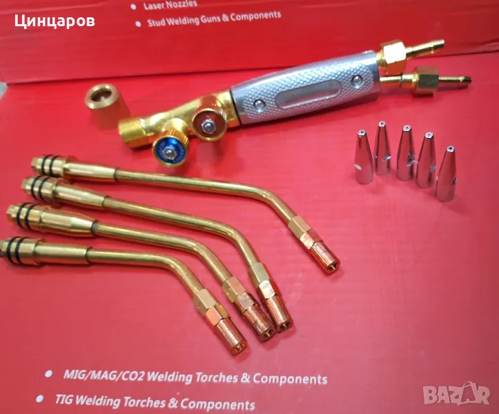 Горелка газ-кислород с набор рамена дюзи номер 1÷4 и 5бр. дюзи номер 1÷5, снимка 1