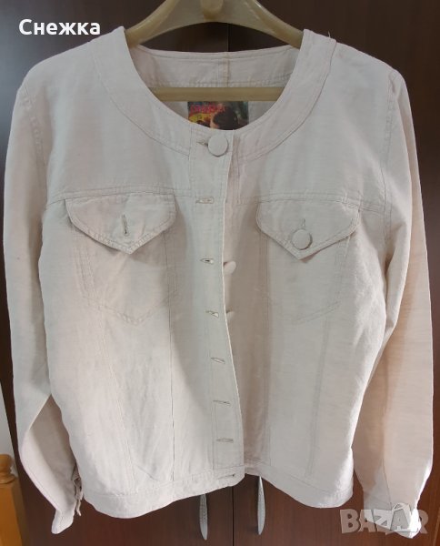 Стилно бяло дамски яке, снимка 1